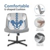 Wooakway Armless Upholstered Home Office Desk Chair with Adjustable Height 360¡ãSwivel No Wheels - 3 of 4
