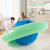 Costway 7.5 FT Inflatable Dome Rocker Bouncer with 6 Handles Fun Outdoor Game for Kids Green/Pink - 3 of 4