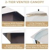 10X12 FT Outdoor Rectangular Softtop Metal Gazebo,Gazebo With Double Roof Canopy And Mosquito Net,Galvanized Steel Patio Tent-Coolbibila - 3 of 4