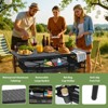 MUKE Aluminum Roll-Up Folding Camping Table with Mesh Storage Basket, Cup Holders & Carry Bag for BBQ, Camping & Picnic - 3 of 4
