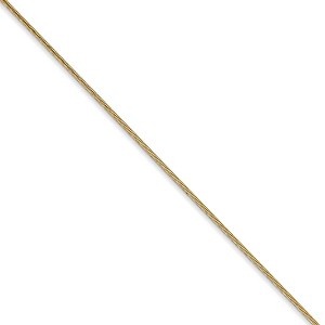 Black Bow Jewelry 0.8mm 14k Yellow Gold Solid Round Snake Chain Necklace - 1 of 4