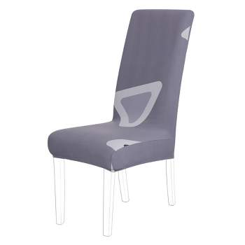 PiccoCasa Dining Chair Cover Stretch Bar Stool Slipcover Kitchen Chair Protector Light Gray and White M