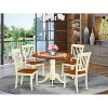 Round Dining Set 5Pc Antique Table & Chairs - 42 Inch Round Table, Vertical Slatted Design - 2 of 4