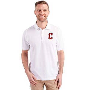 Cleveland Guardians1 Cutter & Buck Advantage Eco Tri-Blend Pique Mens Big and Tall Polo - White - 2X Big - 1 of 1