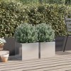 vidaXL 2pcs Anthracite Cold-rolled Steel Planters - Rectangular Garden/Outdoor/Balcony Boxes 16.5"x15.7"x15.4", Sturdy & Easy to Assemble - 3 of 4