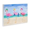 Stupell Industries Cute Pink Flamingos Beach Attire Strolling Coast Illustration  Wall Plaque Art - 2 of 4