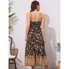 INSPIRE CHIC Women's Summer Spaghetti Strap A-Line Flowy Smocked Midi Boho Floral Sundresses - 3 of 4