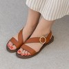 CUSHIONAIRE Lisbon Strappy Flat Sandals for Women 2025 with Adjustable Ankle Strap and Stylish Bold Buckle Accent Dressy Sandals - 3 of 4