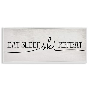 Stupell Industries Eat Sleep Ski Repeat Phrase, 24" x 10" - 1 of 4