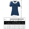 YESFASHION Women's Short Sleeve Contrast Collared Shirts Patchwork Work Blouse Tunics Tops - 4 of 4