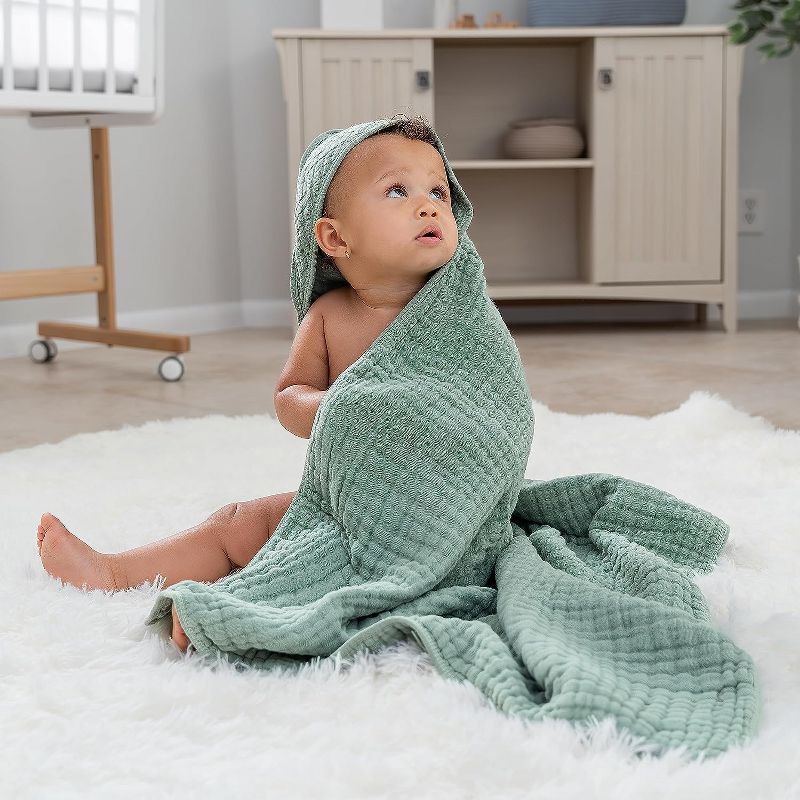 Baby Hooded Muslin Cotton Towel for Kids by Comfy Cubs, 1 of 8