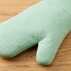 KITCHENAID Gourmet Series Gridlines Oven Mitts 2-Pack Set, Heat Resistant up to 600°F, Soft Silicone Grip, Magnetic Cuff, Pistachio Green, 7"x14" - 3 of 4