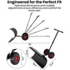 29" Heavy-Duty Snow Pusher Shovel with Wheels, Snow Pusher Hand Plow for Snow Removal, 5 Level Adjustable Handle & 5-Position Angled Blade - 3 of 4