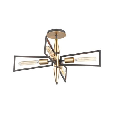 Maxim Lighting Wings 4 - Light Flush Mount in  Black/Satin Brass