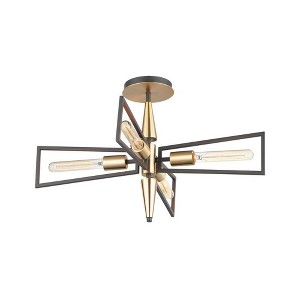 Maxim Lighting Wings 4 - Light Flush Mount in  Black/Satin Brass - 1 of 4