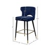 Meridian Furniture,Kelly Navy Velvet Stool, Set of 2 - 4 of 4