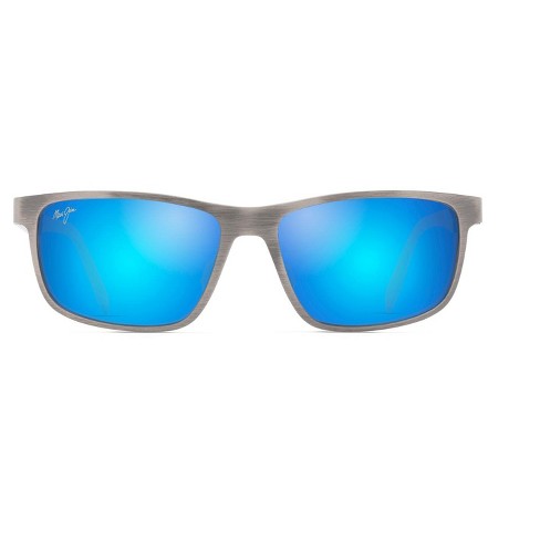 Maui Jim Anemone Rectangular Sunglasses - Blue lenses with Grey frame