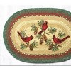Earth Rugs Cardinals Oval Braided Jute Tread – 20"x30" Hand-Stenciled Rustic Floor Accent - 3 of 3