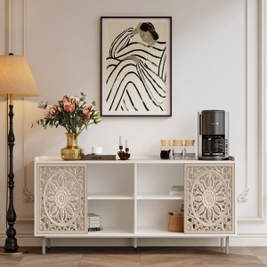 ORRD White Mid-Century Modern TV Stand & Buffet Cabinet - 1 of 4