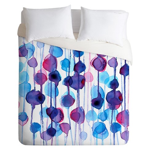 Abstracount Watercolor Lightweight Duvet Cover Twin Purple Blue