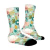 Flowers Palm Pattern Women Printed Crew Socks Funny Funky Socks Soft Polyester Novelty Gifts for Artists Men - 3 of 4