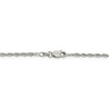 Black Bow Jewelry 2mm, Sterling Silver Solid Loose Rope Chain Necklace - 4 of 4
