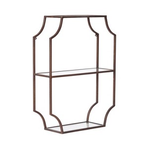 Kate & Laurel All Things Decor 18" Ciel Metal Wall Shelf Bronze - 1 of 4
