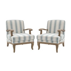 Rinaldo Farmhouse Style Armchair with Romantic Stripes Armchair for Living Room Lounge Bedroom Set of 2| ART OF LIVING DESIGNS - 1 of 4