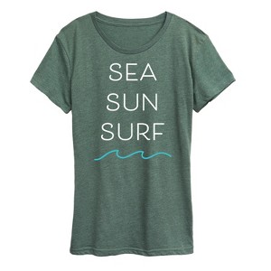 Women's - Instant Message - Sea Sun Surf Short Sleeve Graphic T-Shirt - 1 of 4