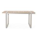 Cibola Outdoor Aluminum Rectangle Dining Table - Natural/Silver - Christopher Knight Home