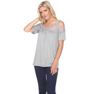 Women's Cut Out Shoulder Bexley Tunic Top - White Mark - 1 of 3