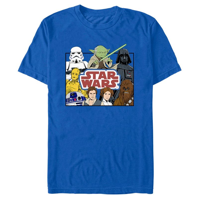 Men's Star Wars: A New Hope Cartoon Cast Logo T-Shirt, 1 of 5