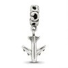 Black Bow Jewelry Sterling Silver Jetliner Dangle Bead Charm - 4 of 4