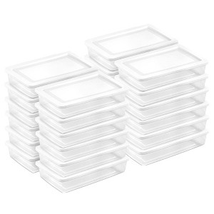 Sterilite Storage Box, Stackable Tote, Clear Plastic Container with Secure Snapping Lids for Home and Office Organization - 1 of 4