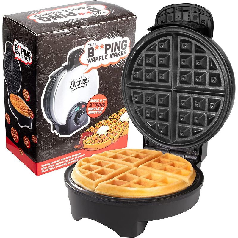 SCS Direct That BEEPING Waffle Maker - Electric Non Stick Waffler Griddle - Belgian 7" Iron, 1 of 4