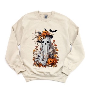 Simply Sage Market Women's Graphic Sweatshirt Floral Halloween Ghost - 1 of 4
