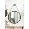 VYNXARIA Decorative Wall Mirrors - 29.5 Inch Black Round Mirror with Rope Strap for Bathroom, Bedroom, and Living Space - 2 of 4
