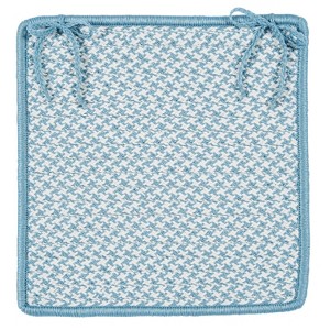 Colonial Mills Outdoor Houndstooth Tweed - Sea Blue Chair Pad Set (4) - 1 of 1