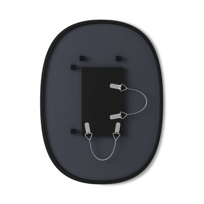 Sleek Modern Oval Hub Wall Mirror 18"x24" in Black
