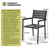 Crestlive Products 7pc Aluminum Patio Dinning Set 72in Table and 6 Chairs Plastic Wood Top with Umbrella Hole for Outdoor Pool Lawn - 2 of 4