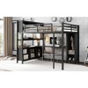 Vynxaria Metal Loft Bed with Wardrobe And L-shaped Desk, Queen Size Loft Bed with Storage Cubes and Shelves, Heavy Duty Loft Bed - 4 of 4