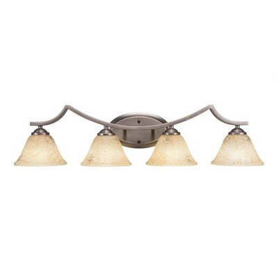 Toltec Lighting Zilo 4 - Light Vanity in  Graphite with 7" Italian Marble Shade