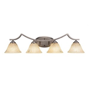 Toltec Lighting Zilo 4 - Light Vanity in  Graphite with 7" Italian Marble Shade - 1 of 1