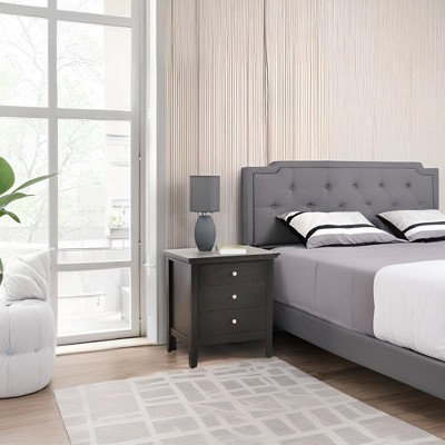 CAVINAS Modern Nightstand with 3 Drawers, Side Table Bedside Table with Round Handles for Bedroom, Living Room