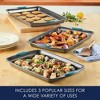 Rachael Ray 3pc Nonstick Bakeware Cookie Pan Set Gray with Agave Blue Silicone Grips - 3 of 4