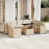 vidaXL 10 Piece Patio Sofa Set with Cushions - Beige and Cream Without Storage - 2 of 4