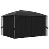 vidaXL Classic Styled Gazebo with UV-Resistant Polycarbonate Roof and Adjustable Polyester Curtains - 157.5"x118.1"x104.3" Anthracite - 2 of 4