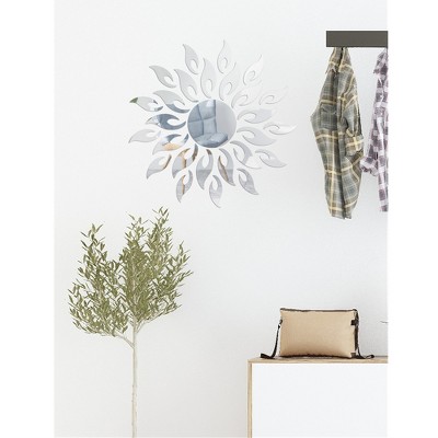 Sunflower Pattern Mirror Wall Stickers, 3D Mirror Wall Stickers Self-adhesive Removable Acrylic Decorative Wall Stickers