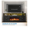 Farmhouse TV Stand with 36" Fireplace, Entertainment Center with LED Lights & Power Outlet For Living Room,Media Console with Barn Door Cabinet - 3 of 4