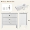 3 Drawers Dresser, Wide Wood Chest of Drawers, Modern Storage Dresser Chest of Drawers Organizer with Metal Legs and Anti-Tipping Device - 3 of 4